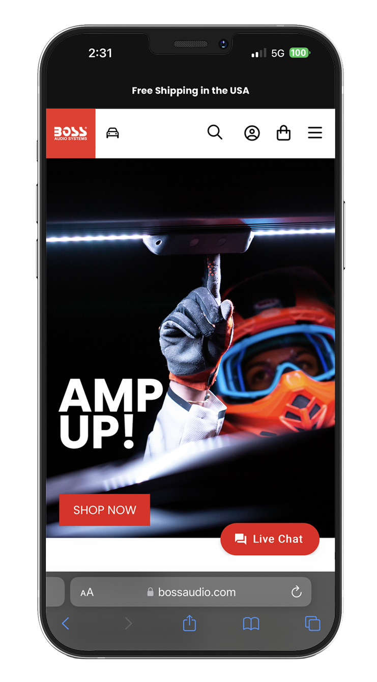 BOSS Audio mobile commerce website