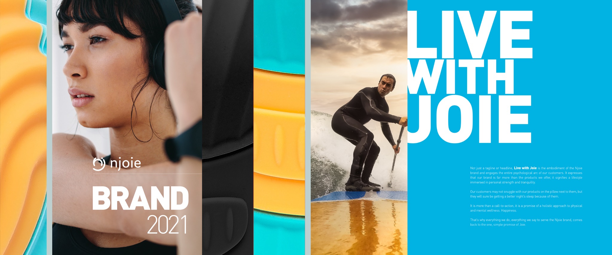 Njoie brand book and Live With Joie identity platform