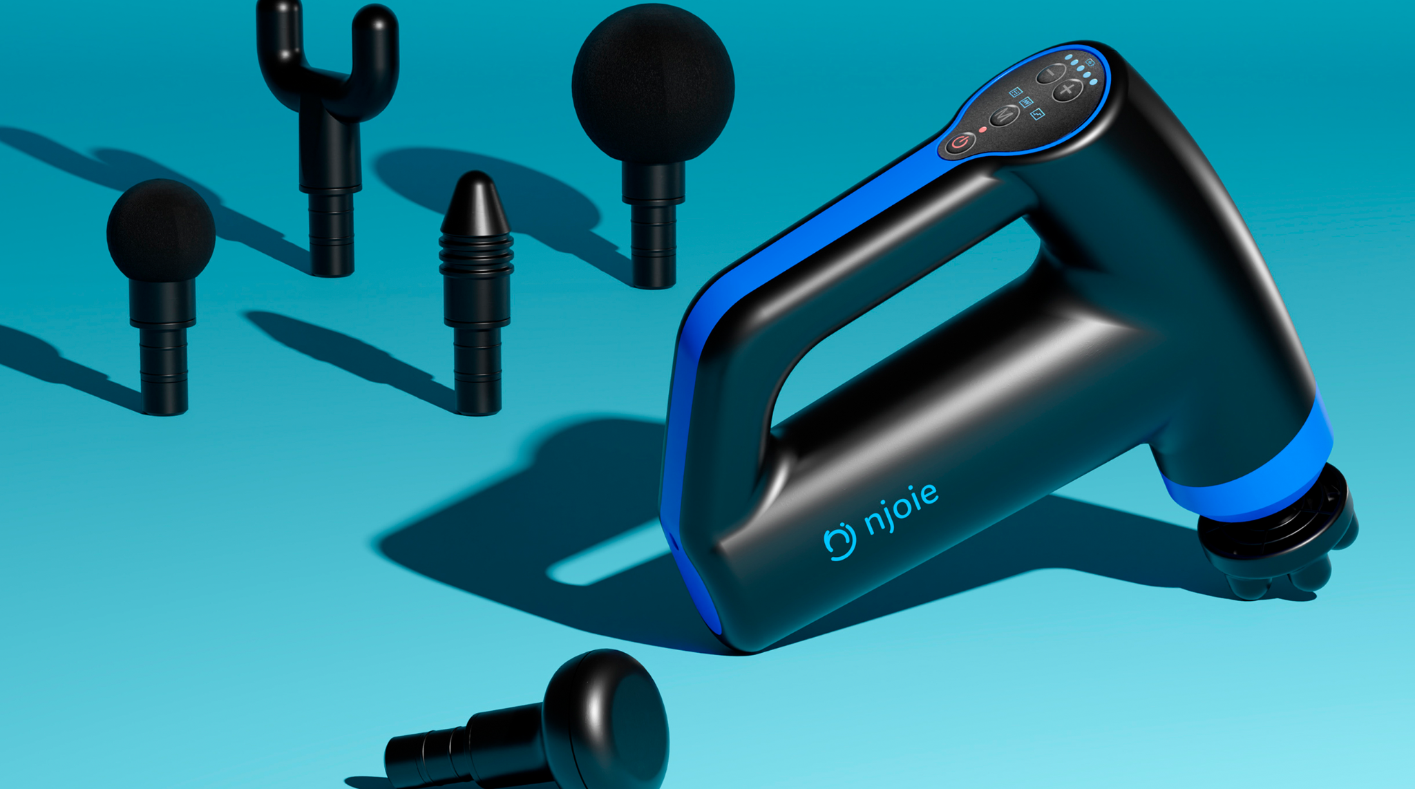 Njoie massage gun and interchangeable attachments
